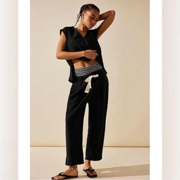 Free People Pants - Free People Black Pantsuit with White Accents